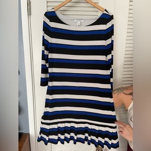 White House Black Market 3/4 Sleeve Dress with Pleated bottom, Size Medium